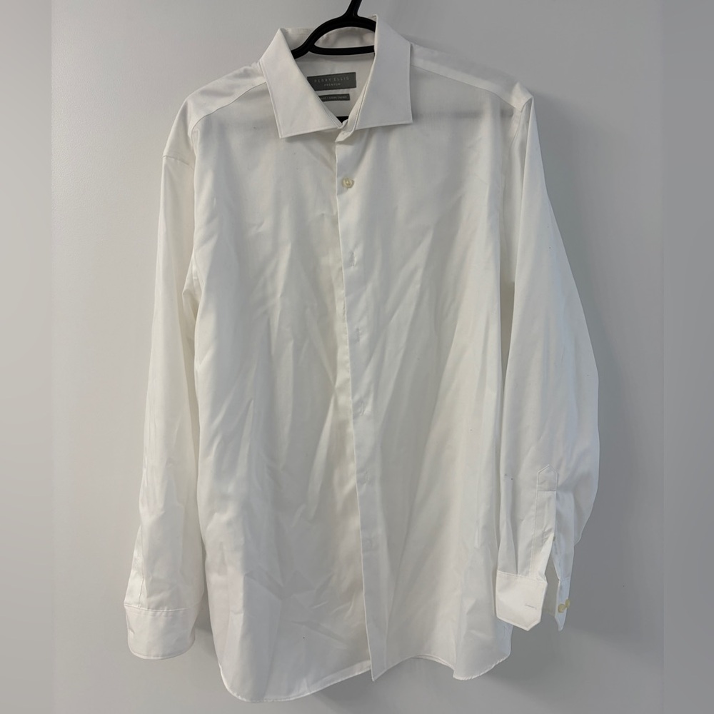 Perry Ellis Premium White Dress Shirt - 17 34/35 Slim Fit